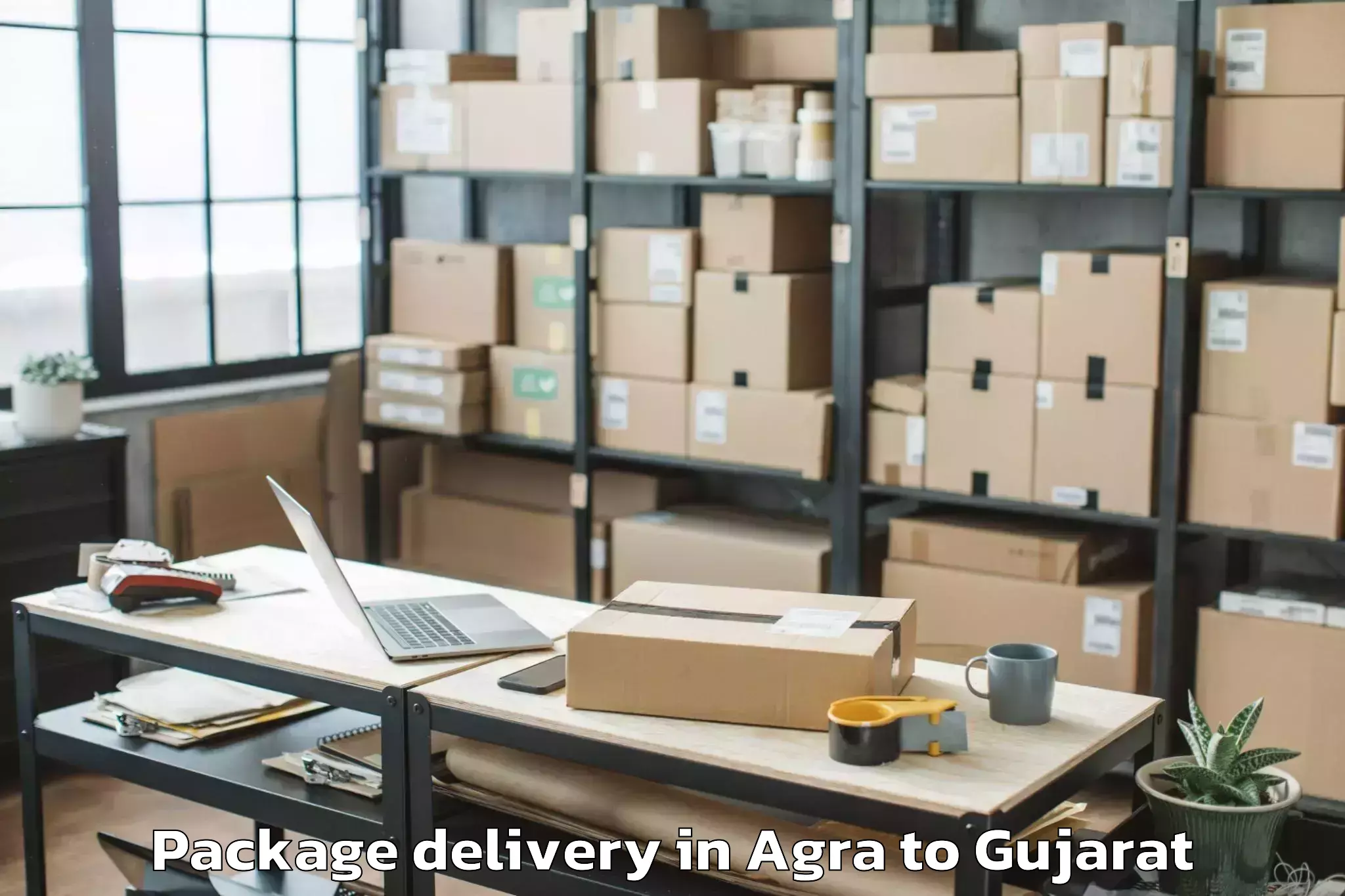 Easy Agra to Khambha Package Delivery Booking